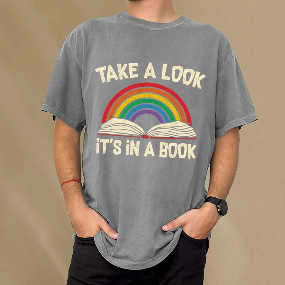 Pagewings Take A Look It's In A Book Unisex Washed T-shirt