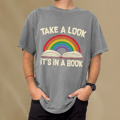 Pagewings Take A Look It's In A Book Unisex Washed T-shirt