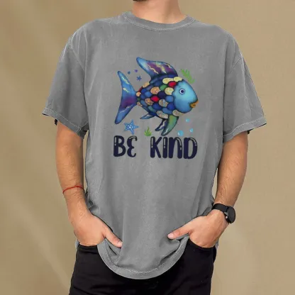 Pagewings Be Kind Book Unisex Washed T-shirt