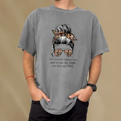 Pagewings Into The Library Find Her Soul Unisex Washed T-shirt