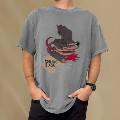 Pagewings Reading is Fun Unisex Washed T-shirt