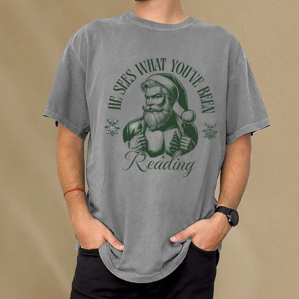 Pagewings He Sees What You've Been Reading Unisex Washed T-shirt