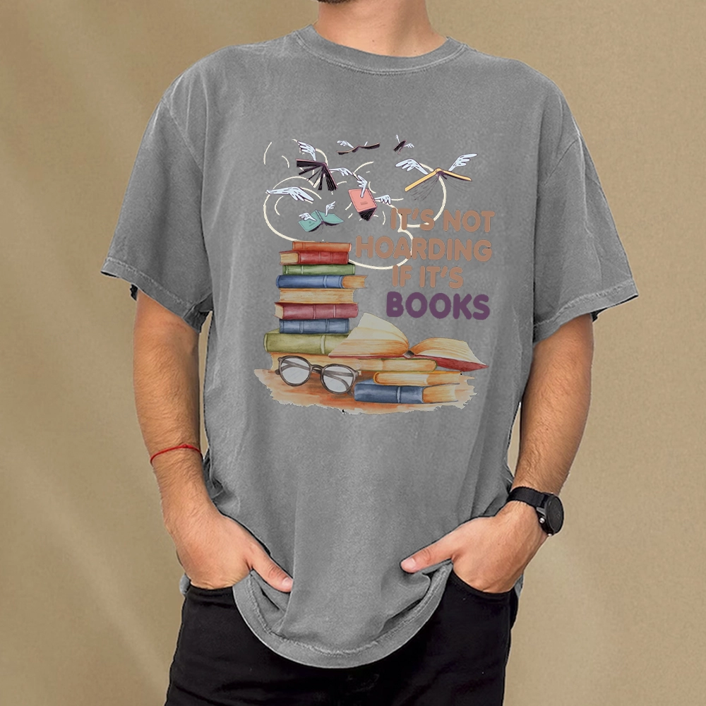 Pagewings It's Not Hoarding If It's Books Unisex Washed T-shirt