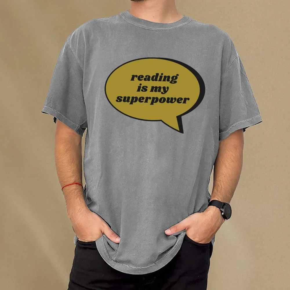 Pagewings Reading Is My Super Power Unisex Washed T-shirt