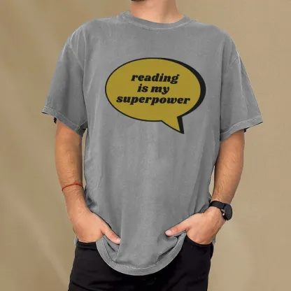 Pagewings Reading Is My Super Power Unisex Washed T-shirt