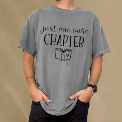 Pagewings Just One More Chapter Reading Book Unisex Washed T-shirt