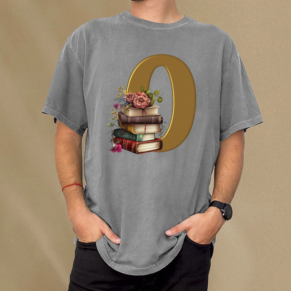 Pagewings Book Letter O Unisex Washed T-shirt