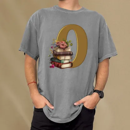 Pagewings Book Letter O Unisex Washed T-shirt