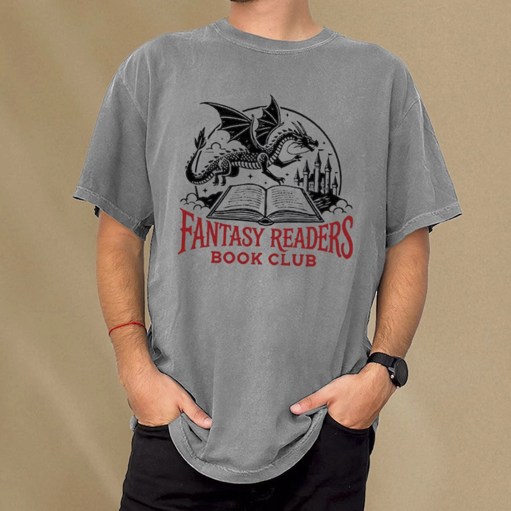 Pagewings Fantasy Readers Book Club Unisex Washed T-shirt