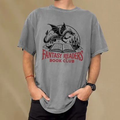 Pagewings Fantasy Readers Book Club Unisex Washed T-shirt