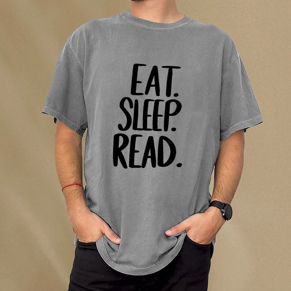 Pagewings Eat Sleep Read Unisex Washed T-shirt