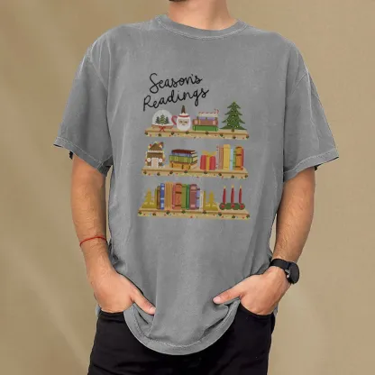 Pagewings Season's Readings Unisex Washed T-shirt