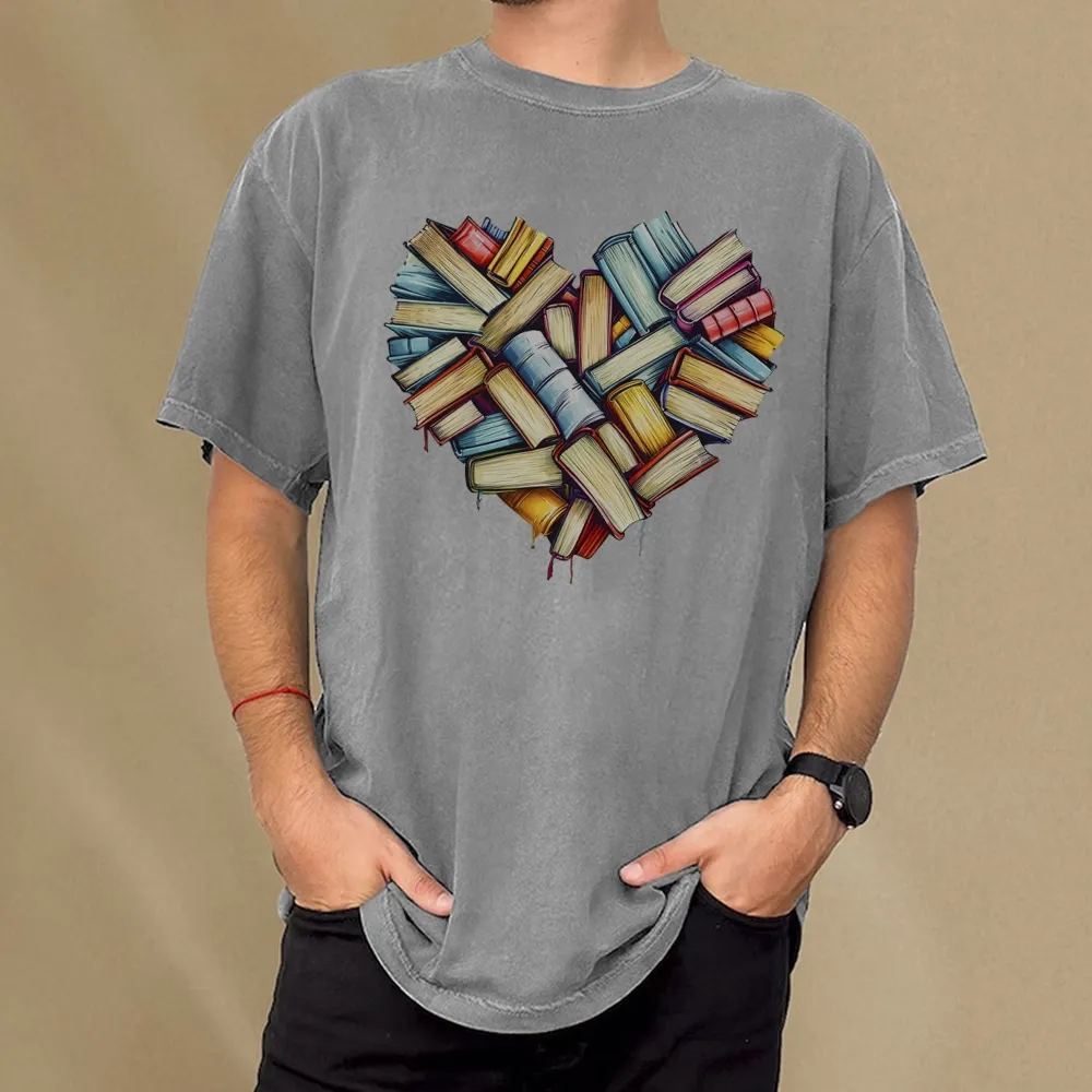 Pagewings Book Heart Unisex Washed T-shirt