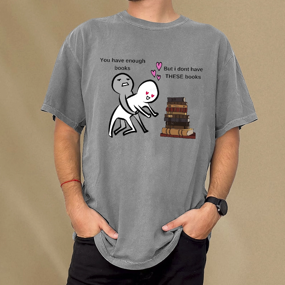 Pagewings Wanting More Books Unisex Washed T-shirt