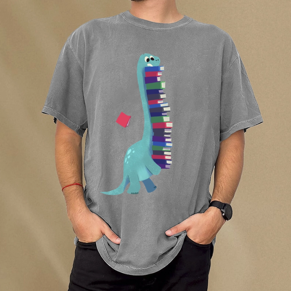Pagewings Book Dinosaurs Unisex Washed T-shirt