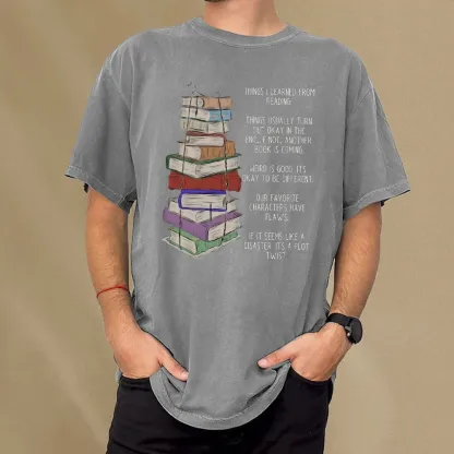 Pagewings Things I Learned From Reading Unisex Washed T-shirt