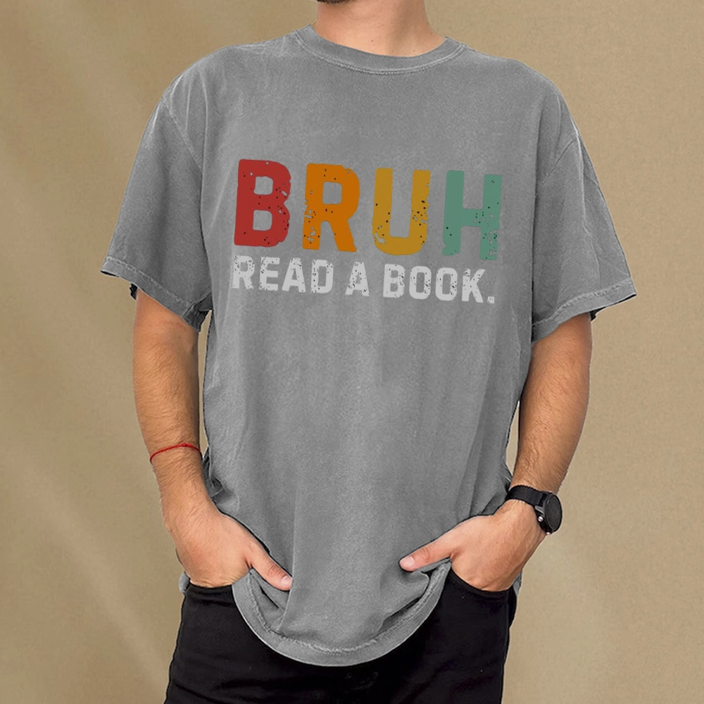 Pagewings Read A Book Bruh Unisex Washed T-shirt