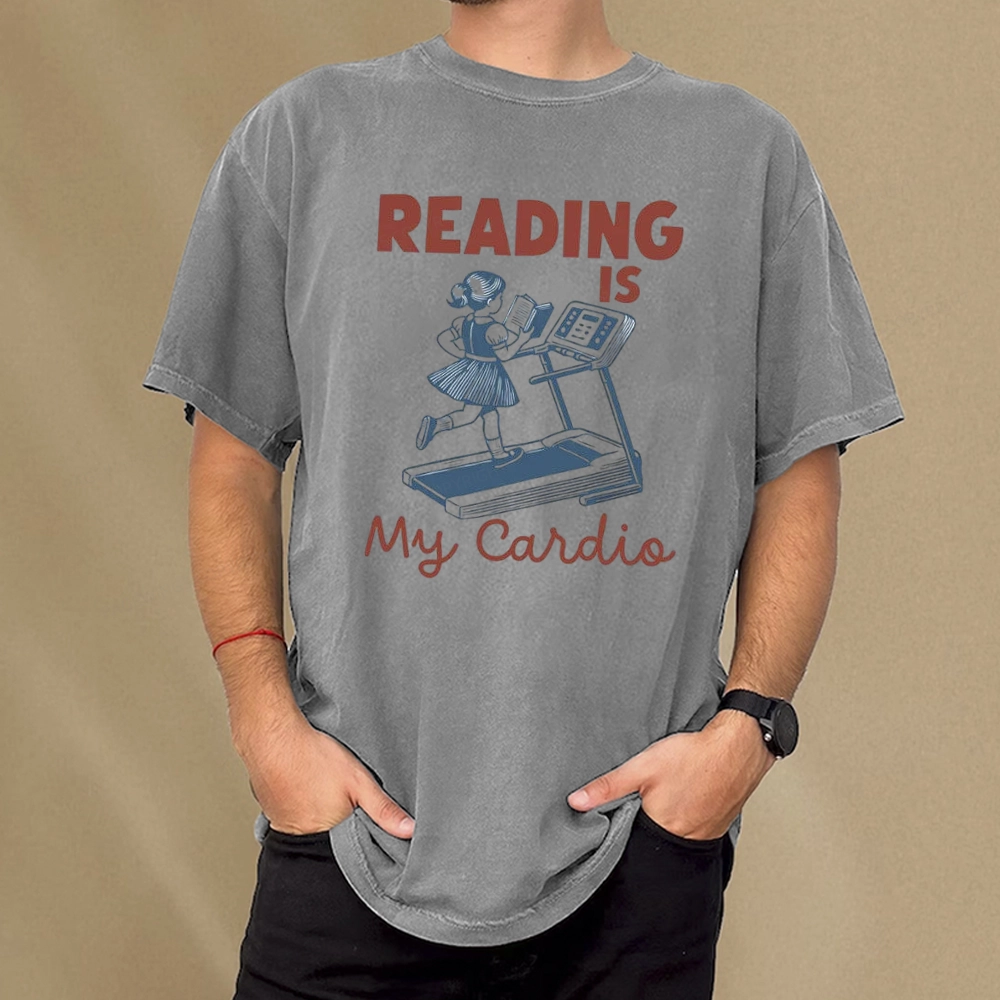 Pagewings Reading is My Cardio Unisex Washed T-shirt