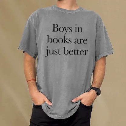 Pagewings Boys In Books Better Unisex Washed T-shirt