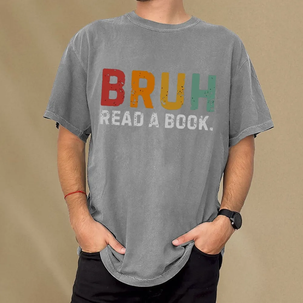 Pagewings Read A Book Bruh Unisex Washed T-shirt