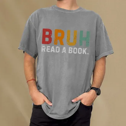 Pagewings Read A Book Bruh Unisex Washed T-shirt