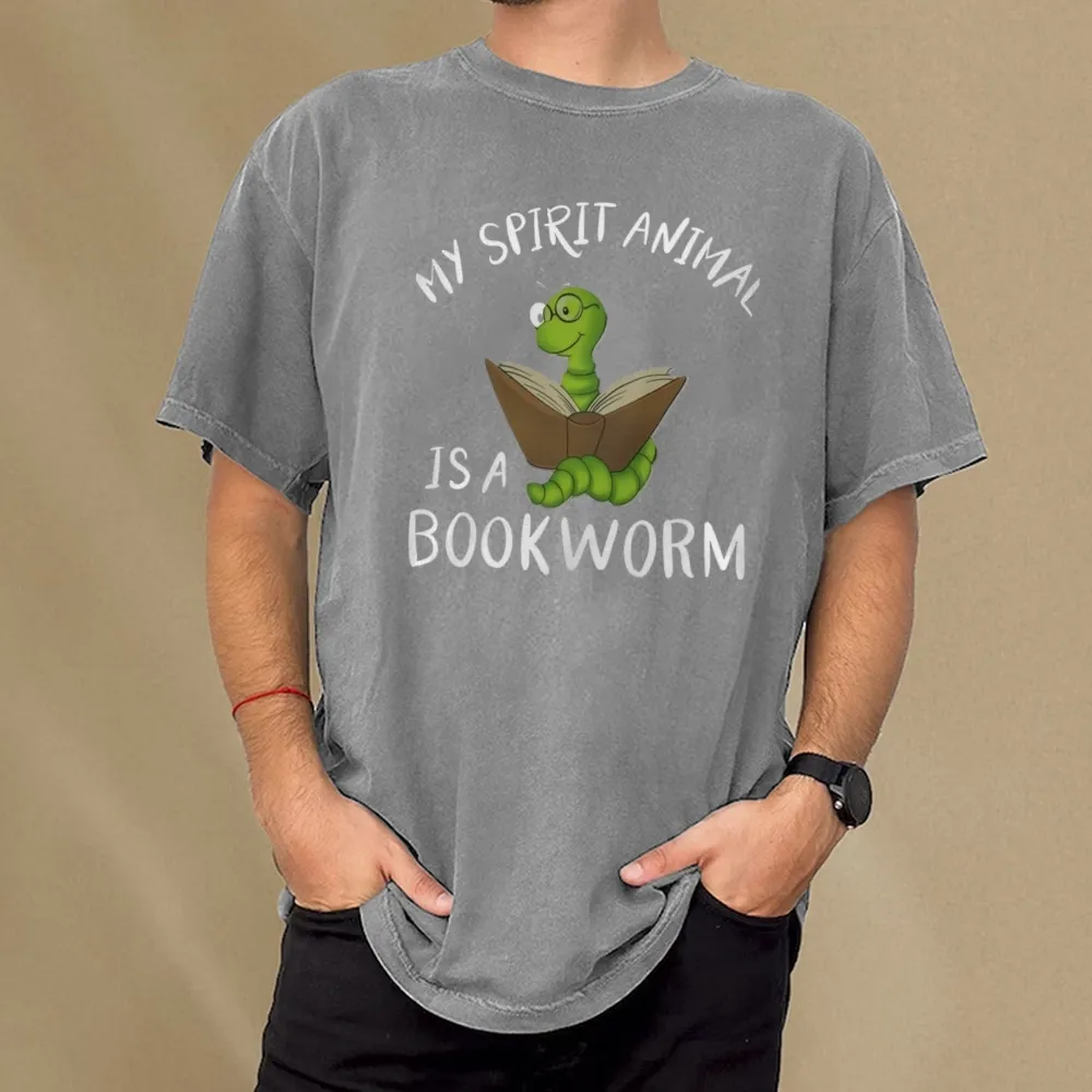 Pagewings My Spirit Anima Is A Bookworm Unisex Washed T-shirt