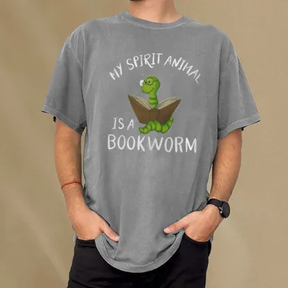 Pagewings My Spirit Anima Is A Bookworm Unisex Washed T-shirt