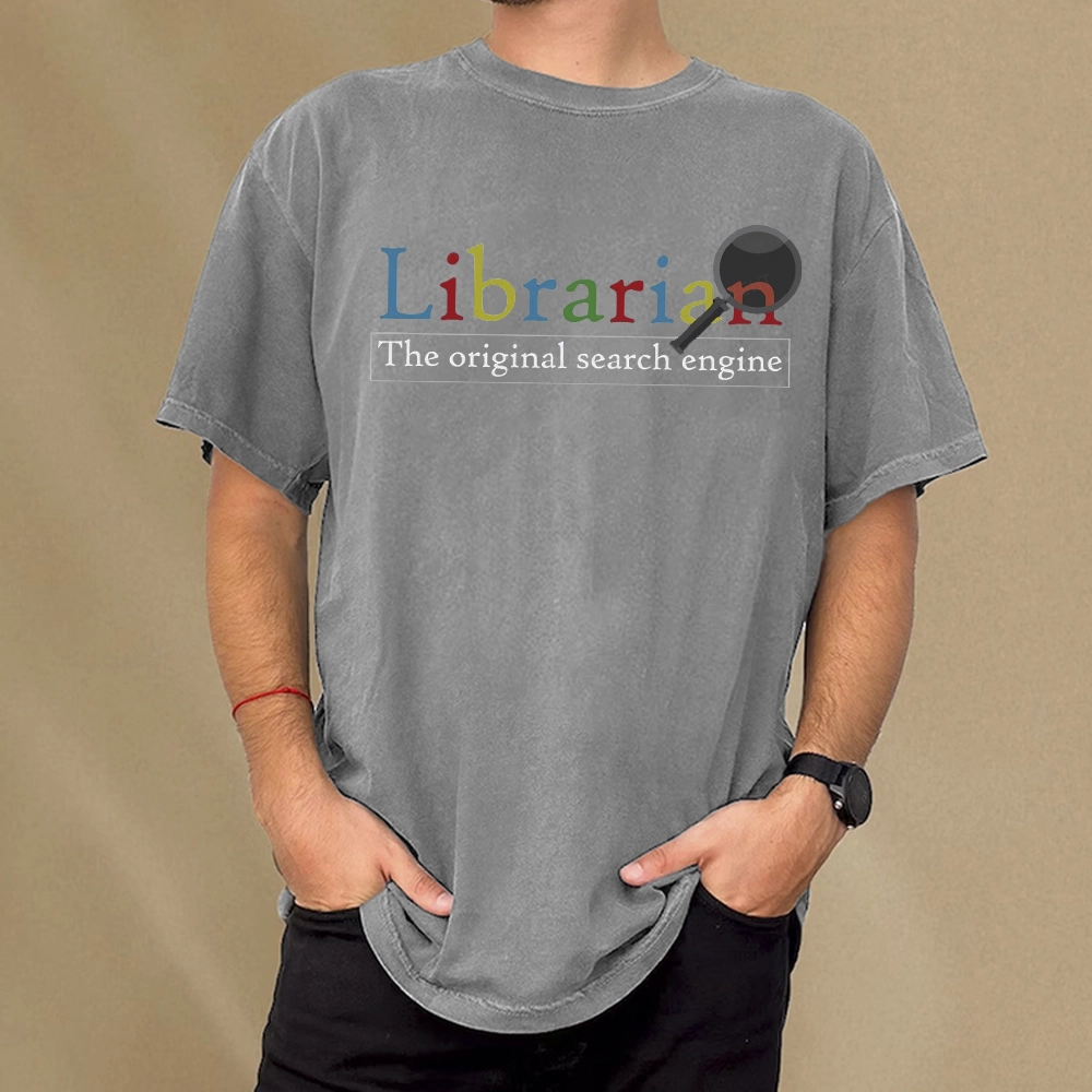 Pagewings The Original Search Engine Librarian Unisex Washed T-shirt