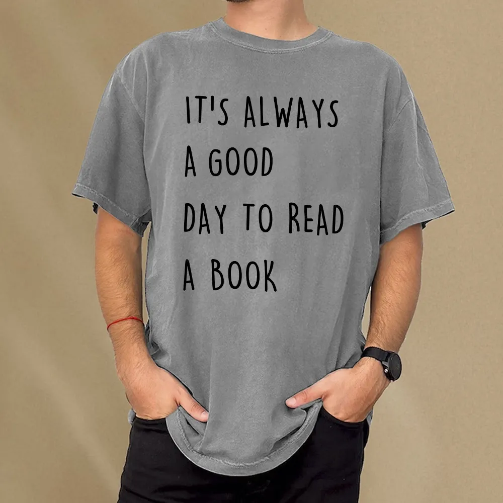 Pagewings It's Always A Good Day To Read A Book Unisex Washed T-shirt