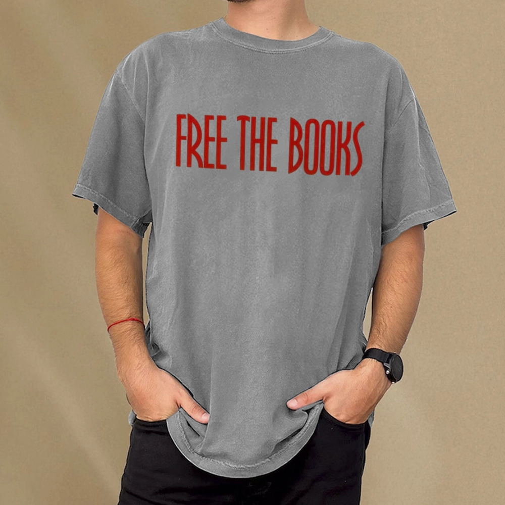 Pagewings Free The Books Unisex Washed T-shirt