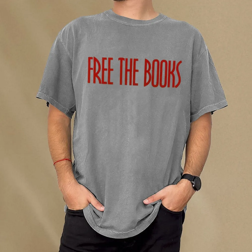 Pagewings Free The Books Unisex Washed T-shirt