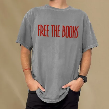 Pagewings Free The Books Unisex Washed T-shirt