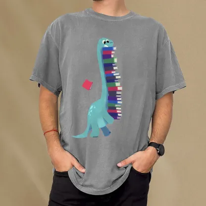 Pagewings Book Dinosaurs Unisex Washed T-shirt