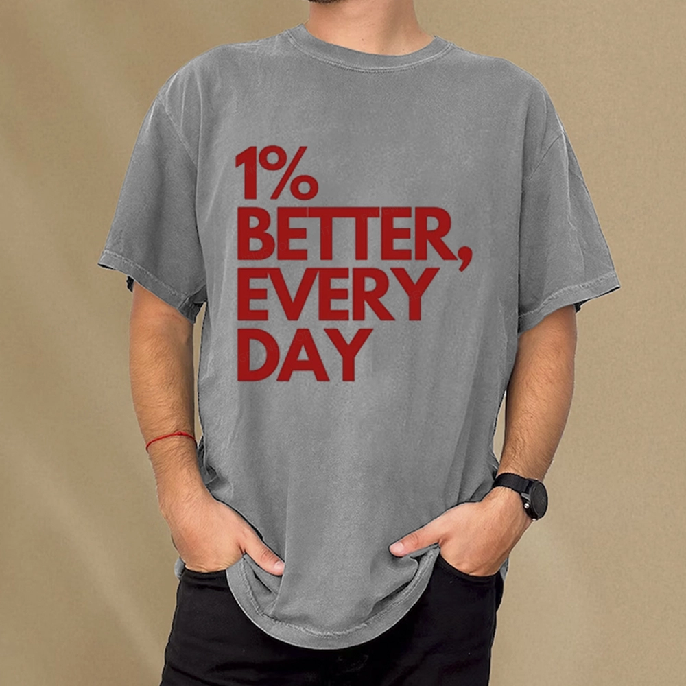 Pagewings 1% Better Every Day  Unisex Washed T-shirt