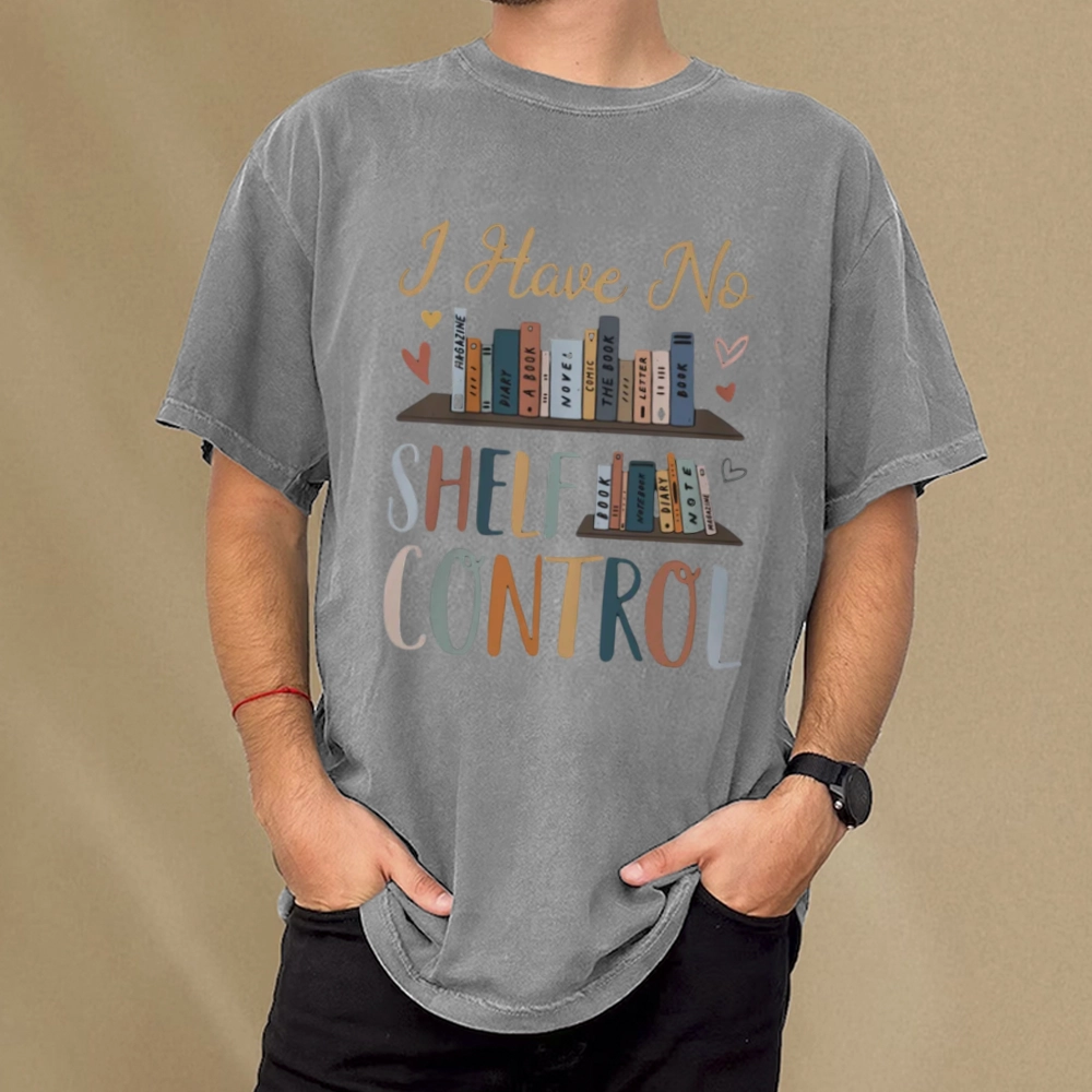 Pagewings I Have No Shelf Control Unisex Washed T-shirt