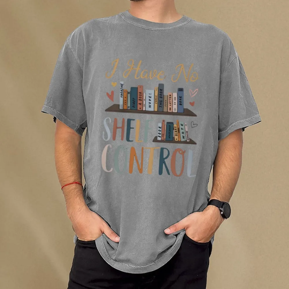 Pagewings I Have No Shelf Control Unisex Washed T-shirt