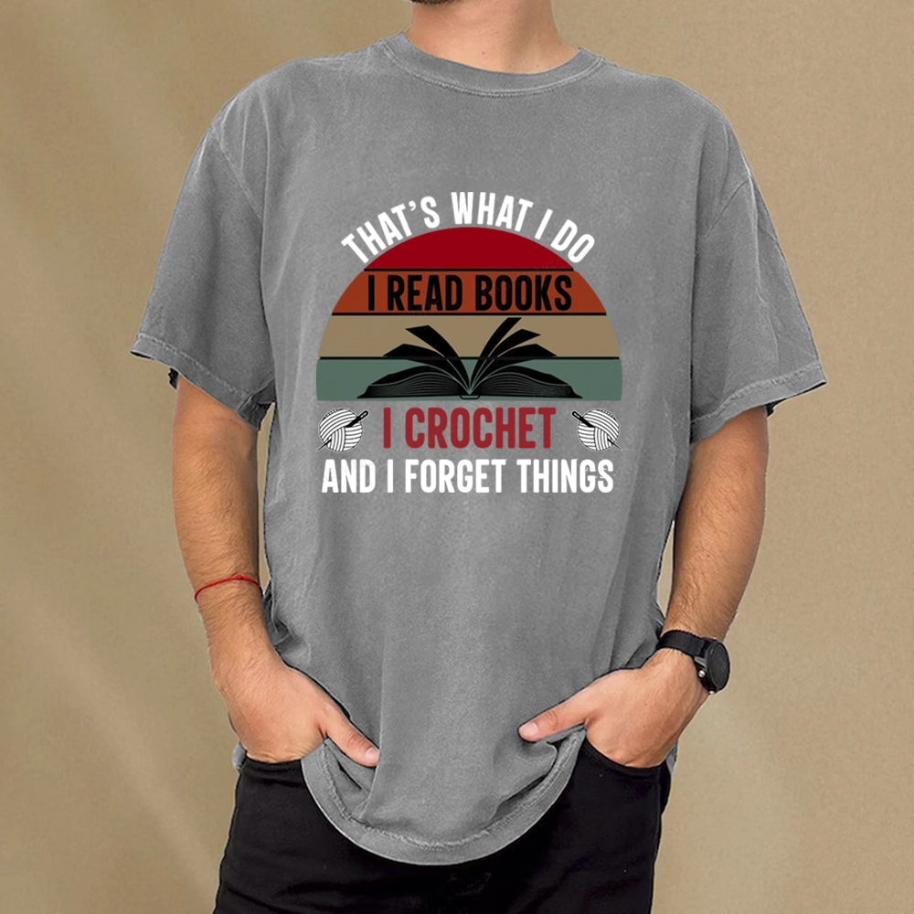Pagewings Crochet And I Forget Things Unisex Unisex Washed T-shirt