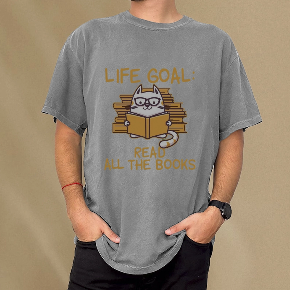 Pagewings Life Goal ：Read All The Books Unisex Washed T-shirt