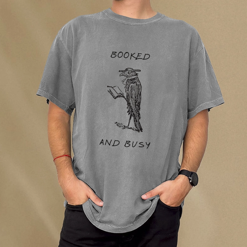 Pagewings Booked And Busy Unisex Washed T-shirt