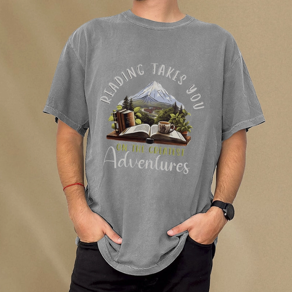 Pagewings Reading Adventures Unisex Washed T-shirt