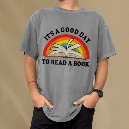 Pagewings It‘s A Good Day To Read A Book Unisex Washed T-shirt