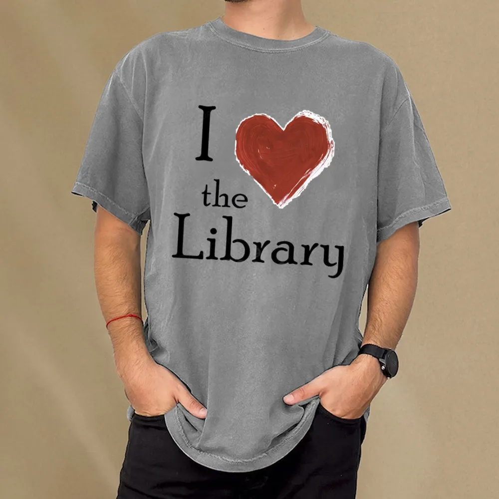 Pagewings I love The Library Unisex Washed T-shirt