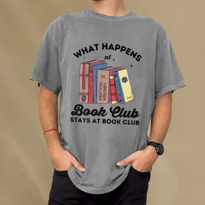 Pagewings Stays At Book Club Book Unisex Washed T-shirt