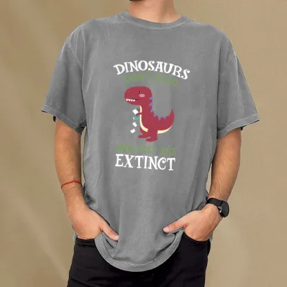 Pagewings Dinosaurs Didnt Read Unisex Washed T-shirt