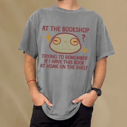 Pagewings Checking If I Have This Book On My Bookshelf Unisex Washed T-shirt