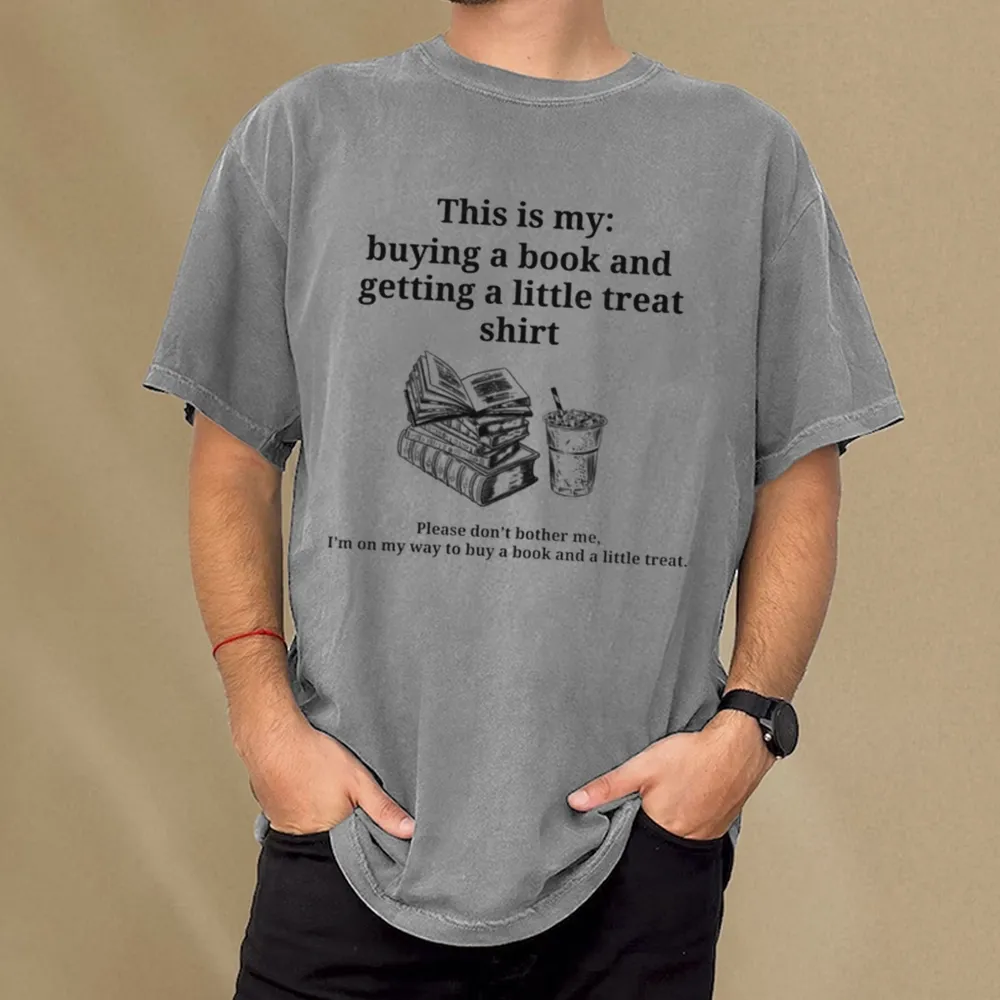 Pagewings Buying A Book And Getting A Little Treat Unisex Washed T-shirt