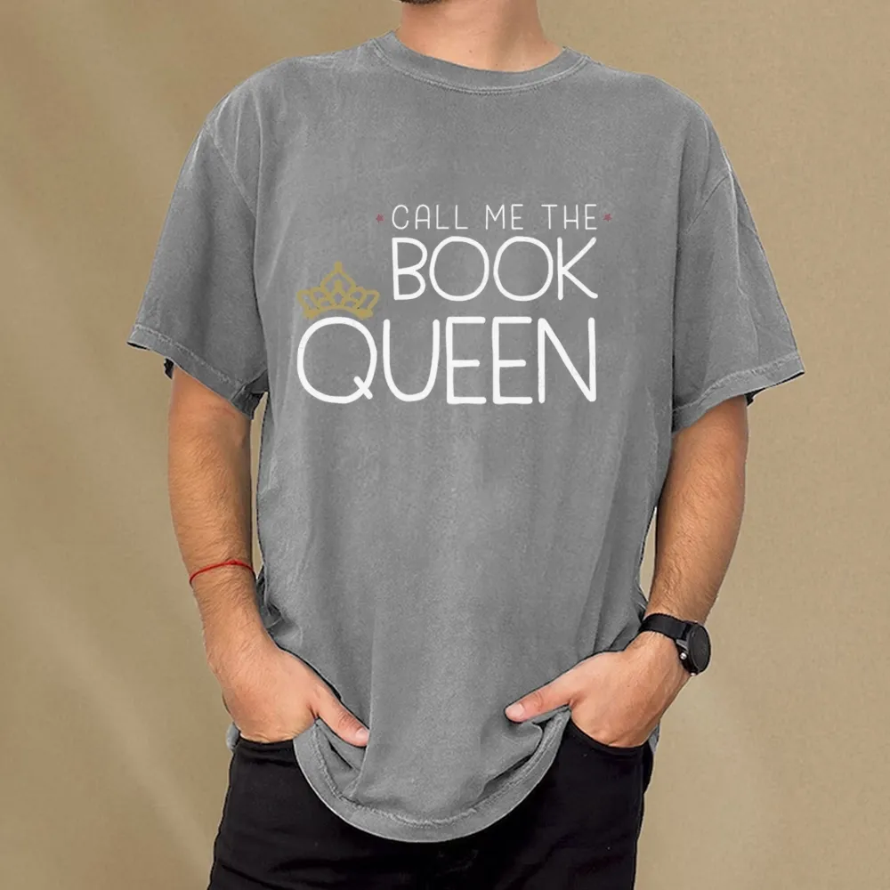 Pagewings Call Me The Book Queen Unisex Washed T-shirt