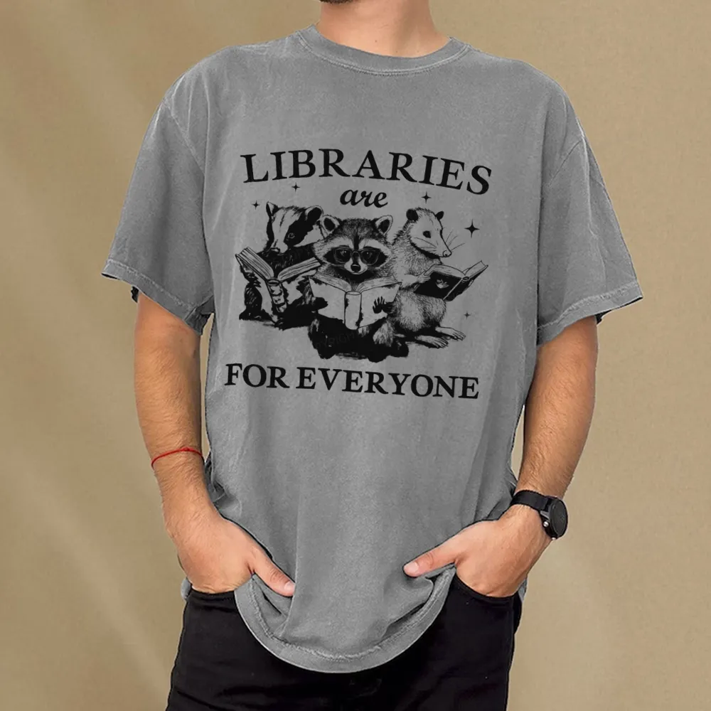Pagewings Libraries Are For Everyone Unisex Washed T-shirt