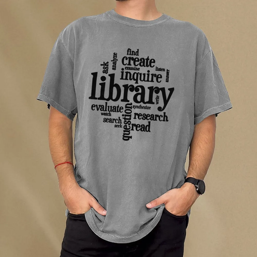 Pagewing Library Unisex Washed T-shirt