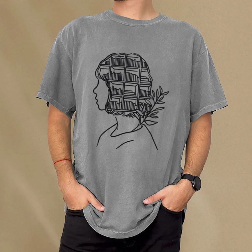 Pagewing Library Mind Unisex Washed T-shirt